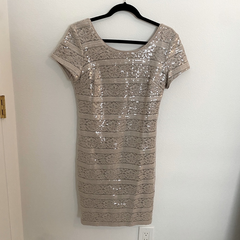 Donna Ricco Sequin & Lace Dress